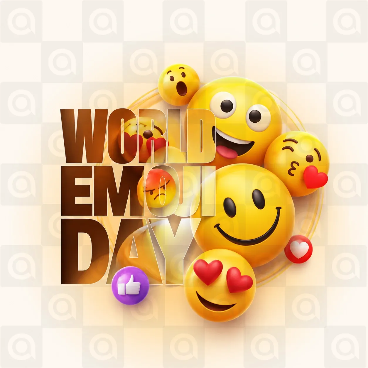 World Emoji Day Poster Template