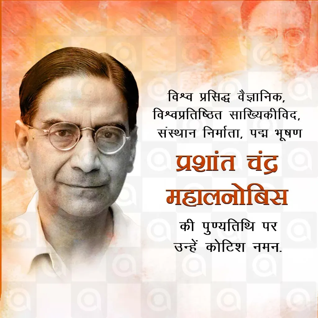 Prasanta Chandra (Father of Indian Statistics) Death Anniversary Poster Template