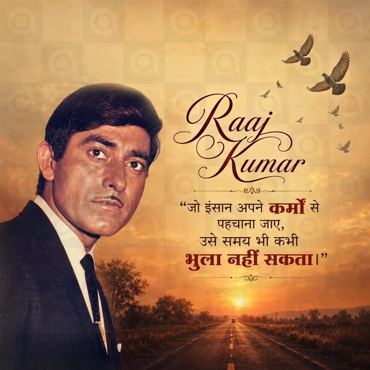 Raaj Kumar Death Anniversary Poster Template