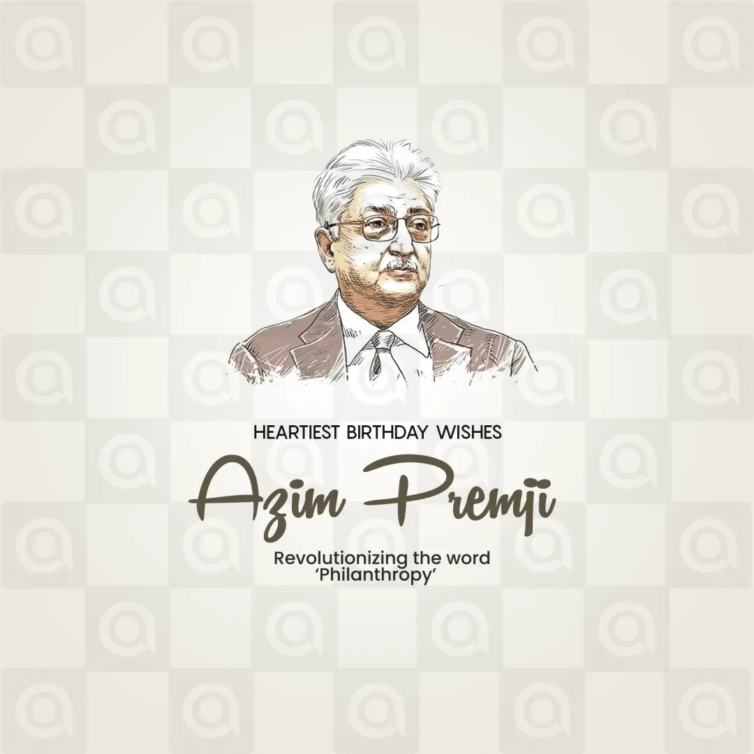 Azim Premji's birthday Poster Template