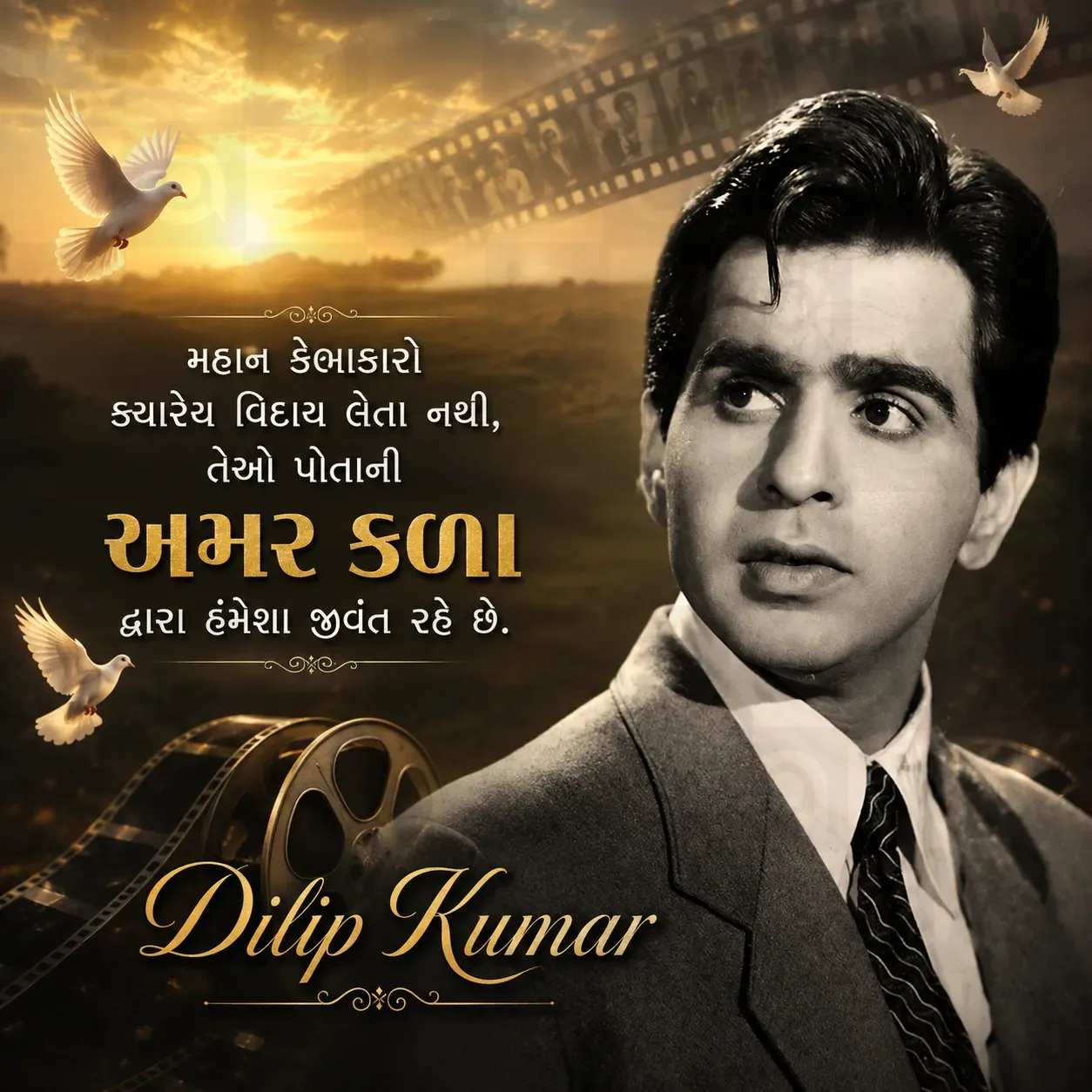 Dilipkumar Death Anniversary Poster Template