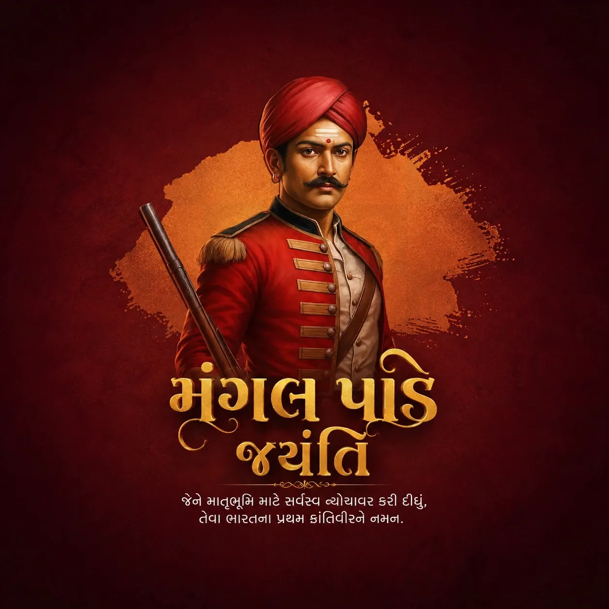 Mangal Pandey Jayanti Poster Template