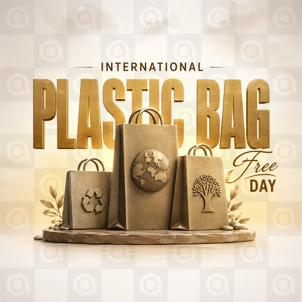 World Paper Bag Day Poster Template