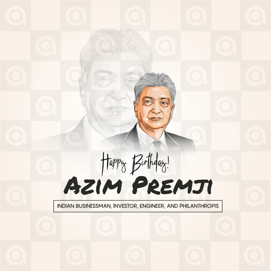 Azim Premji's birthday Poster Template