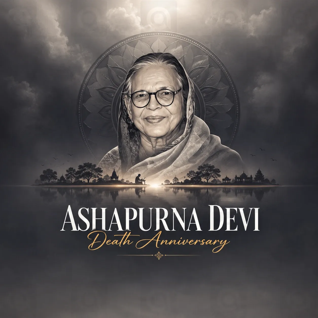 Ashapurna Devi Death Anniversary Poster Template