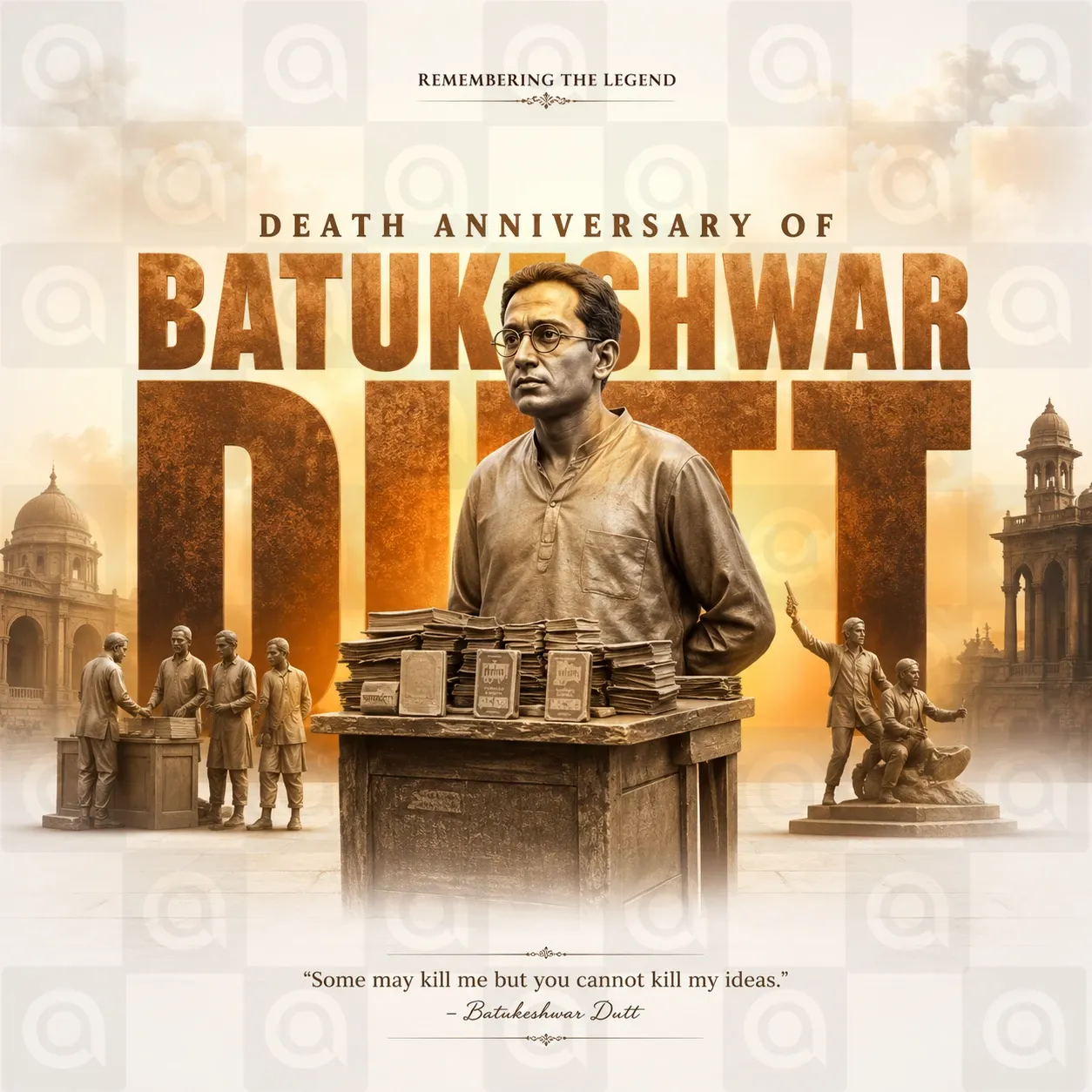 Batukeshwar Dutt's death anniversary Poster Template
