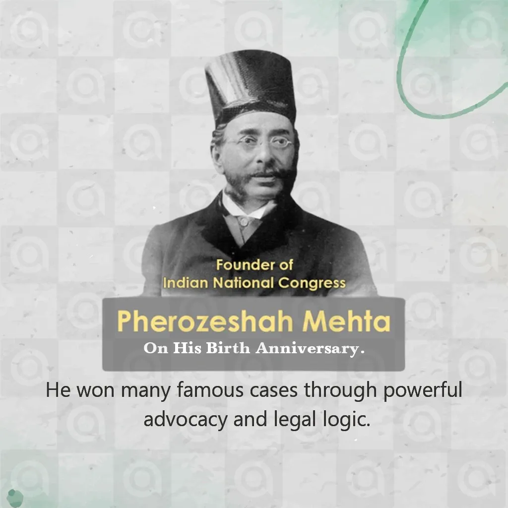 Sir Pherozeshah Mehta's birth anniversary Poster Template