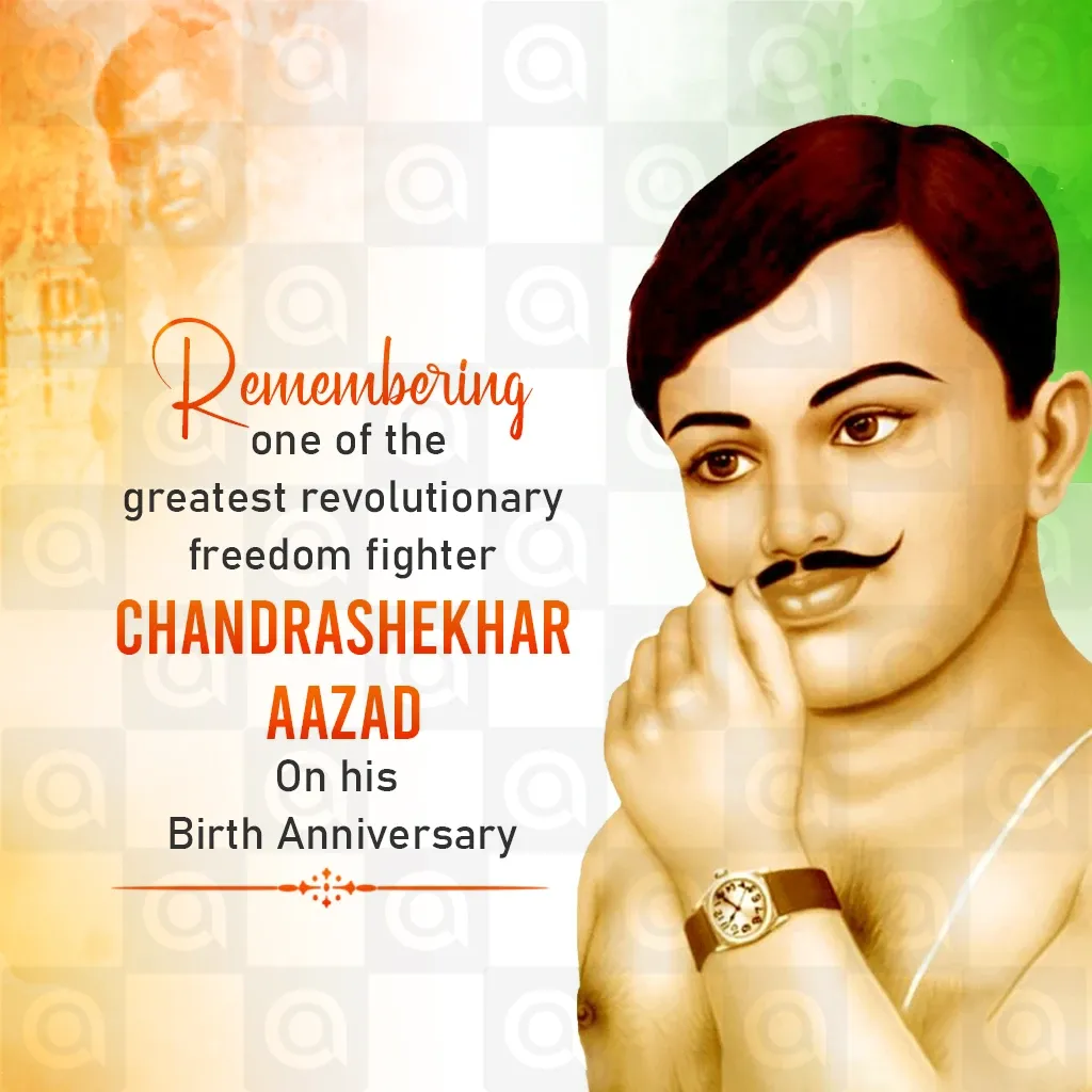 Chandra Shekhar Azad's birth anniversary Poster Template