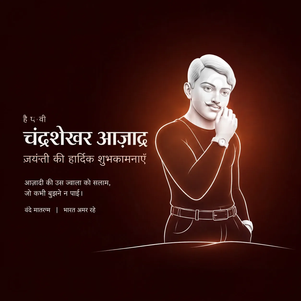 Chandra Shekhar Azad's birth anniversary Poster Template