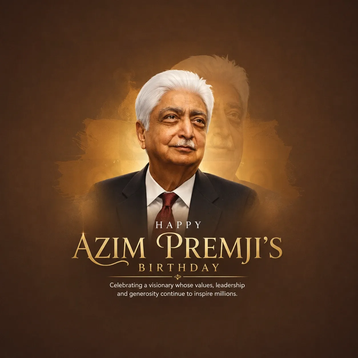 Azim Premji's birthday Poster Template - Free Download