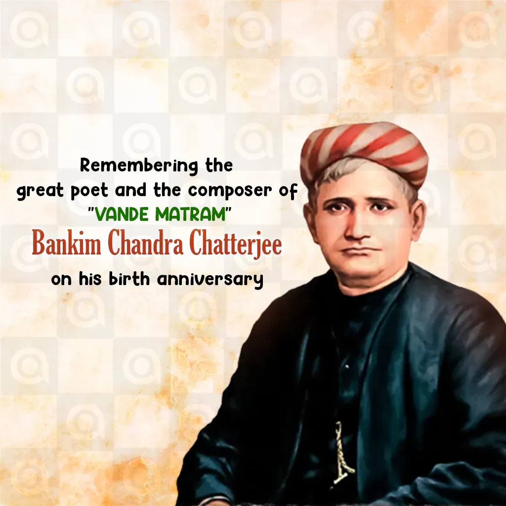 Bankim Chandra Chatterjee Birth Anniversary Poster Template