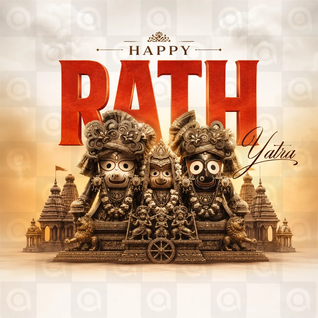 Jagannath Rath Yatra (અષાઢી બીજ) Poster Template