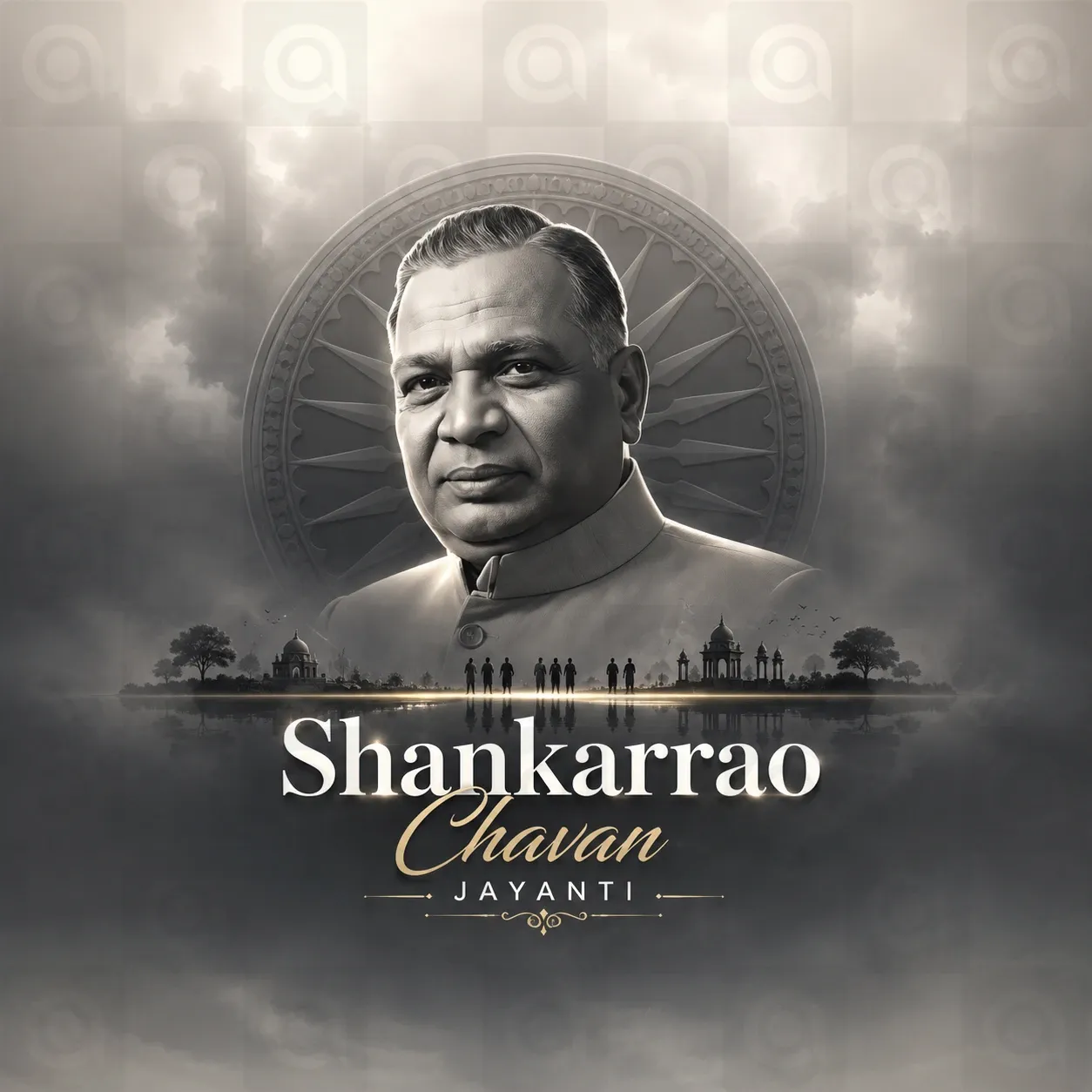 Shankarrao Chavan Jayanti Poster Template - Design 4