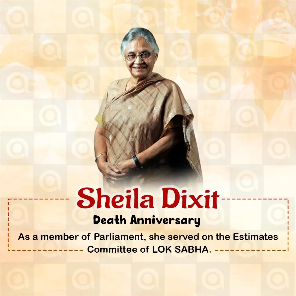 Sheila Dikshit's death anniversary Poster Template
