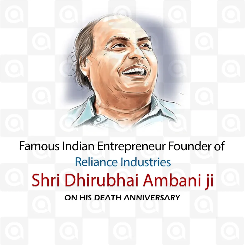 Dhirubhai Ambani Death Anniversary Poster Template