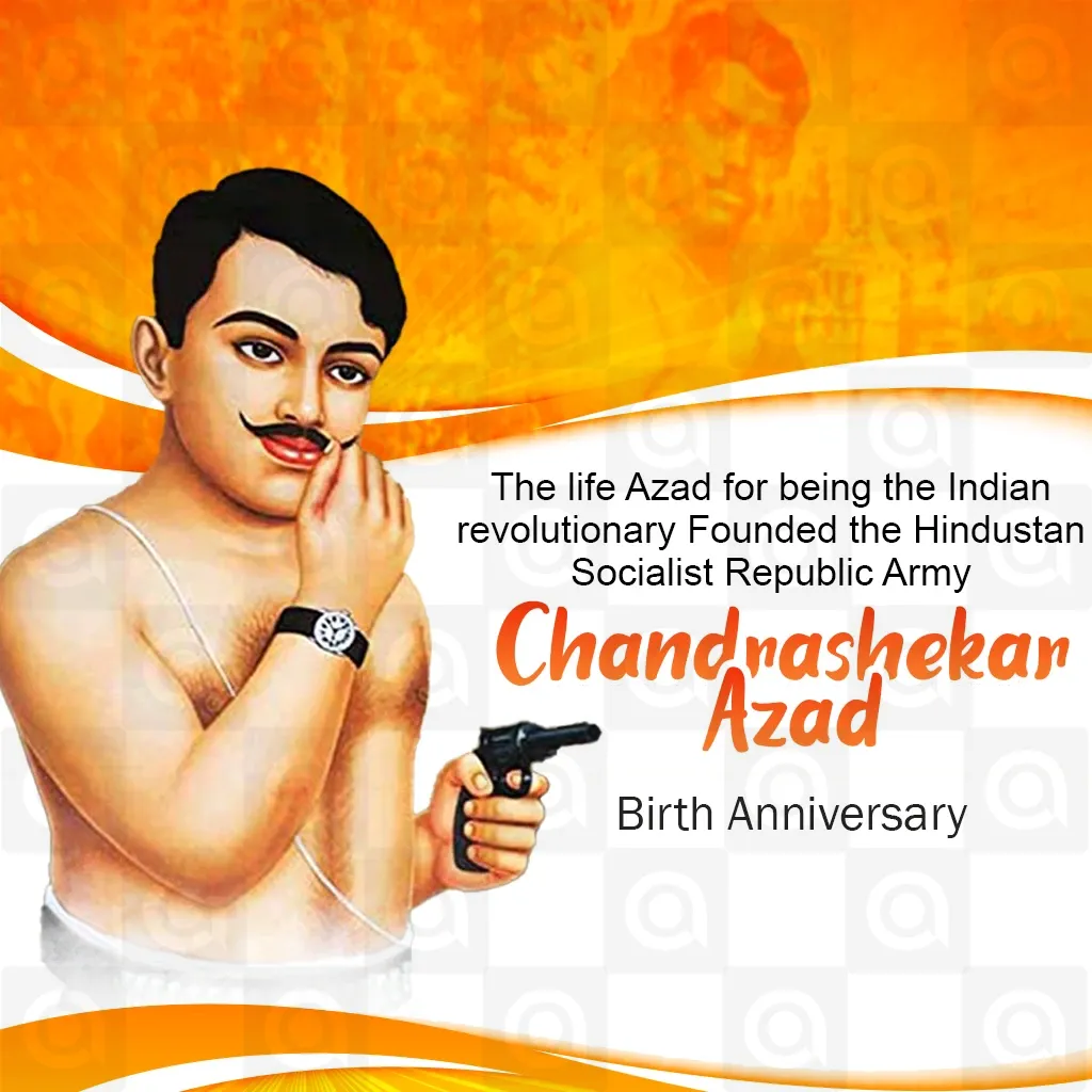 Chandra Shekhar Azad's birth anniversary Poster Template