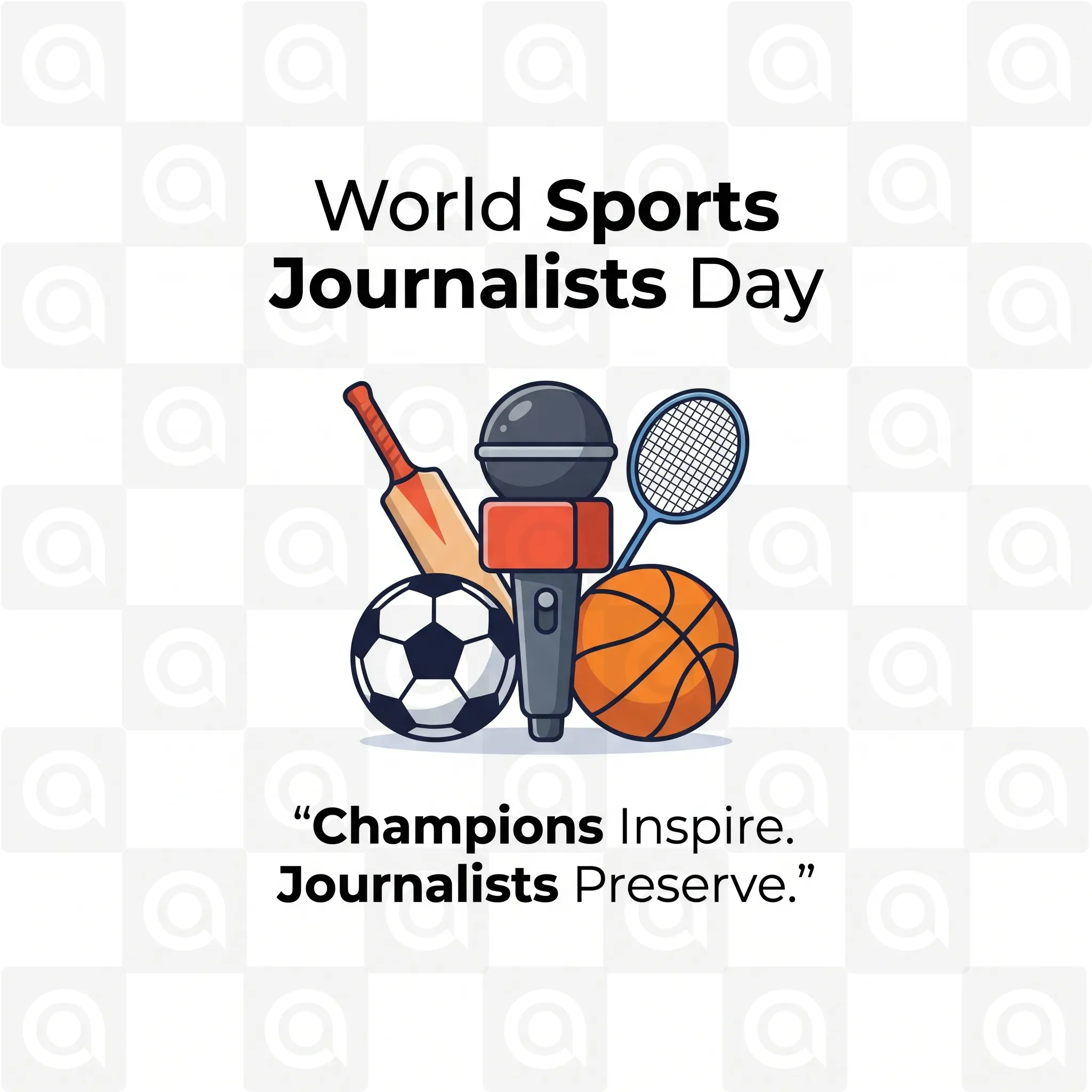 World Sports Journalists Day Poster Template