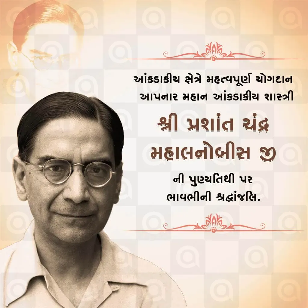 Prasanta Chandra (Father of Indian Statistics) Death Anniversary Poster Template