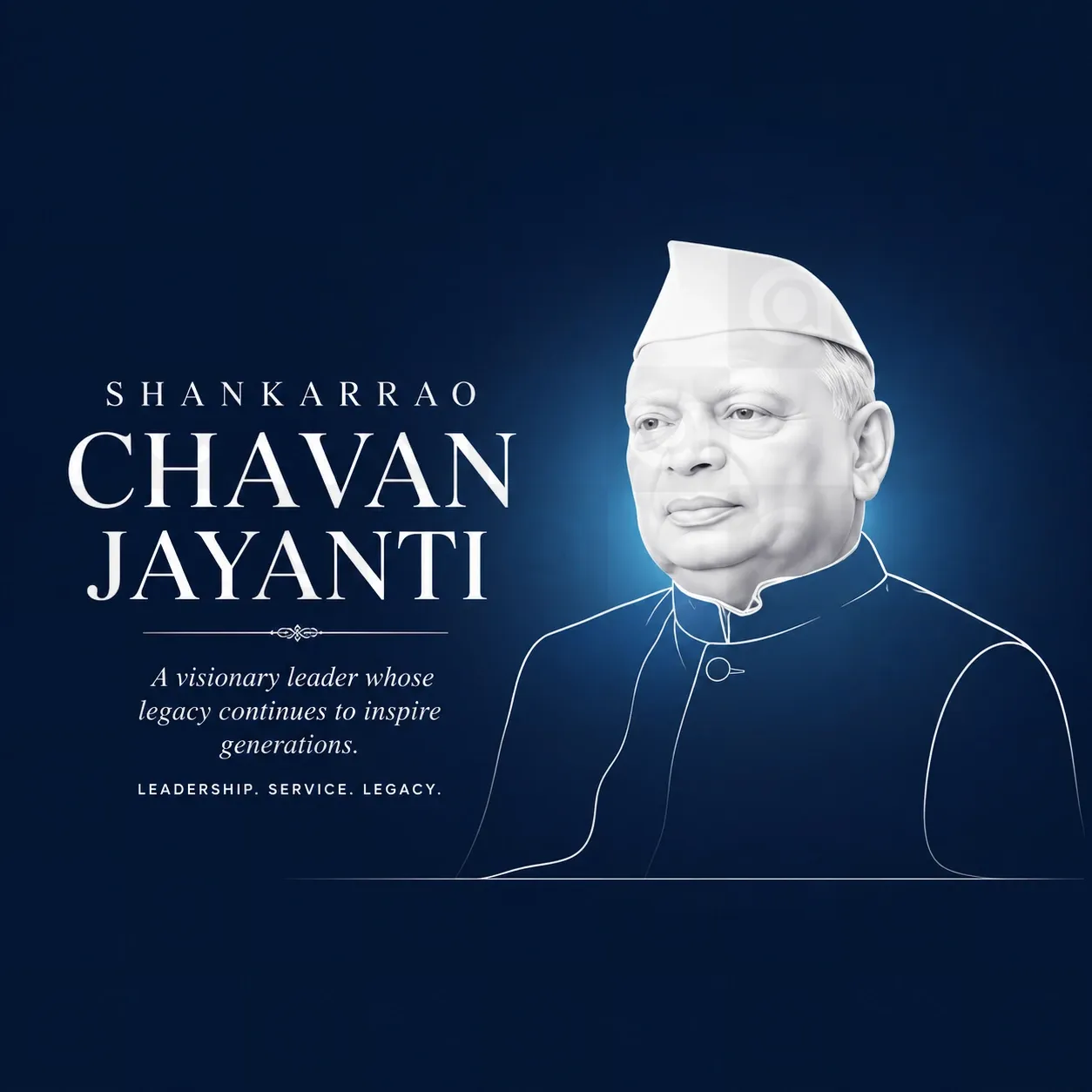 Shankarrao Chavan Jayanti Poster Template