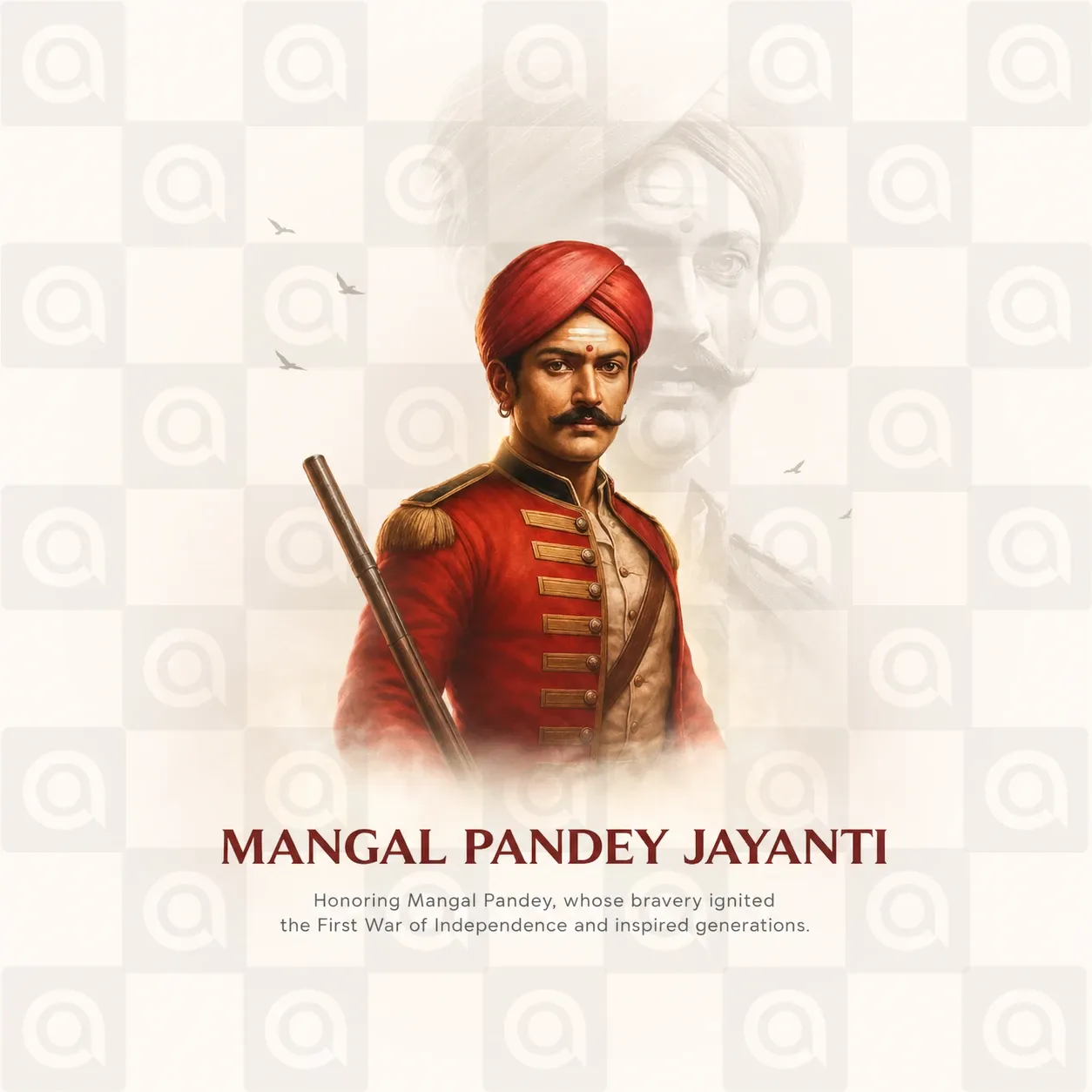 Mangal Pandey Jayanti Poster Template