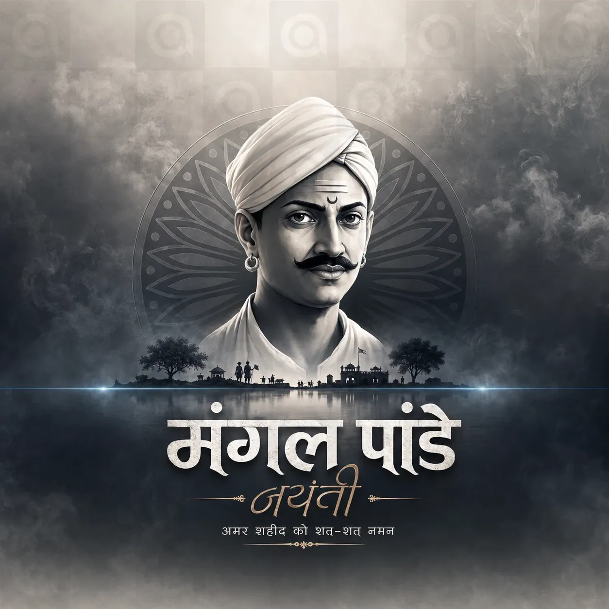 Mangal Pandey Jayanti Poster Template