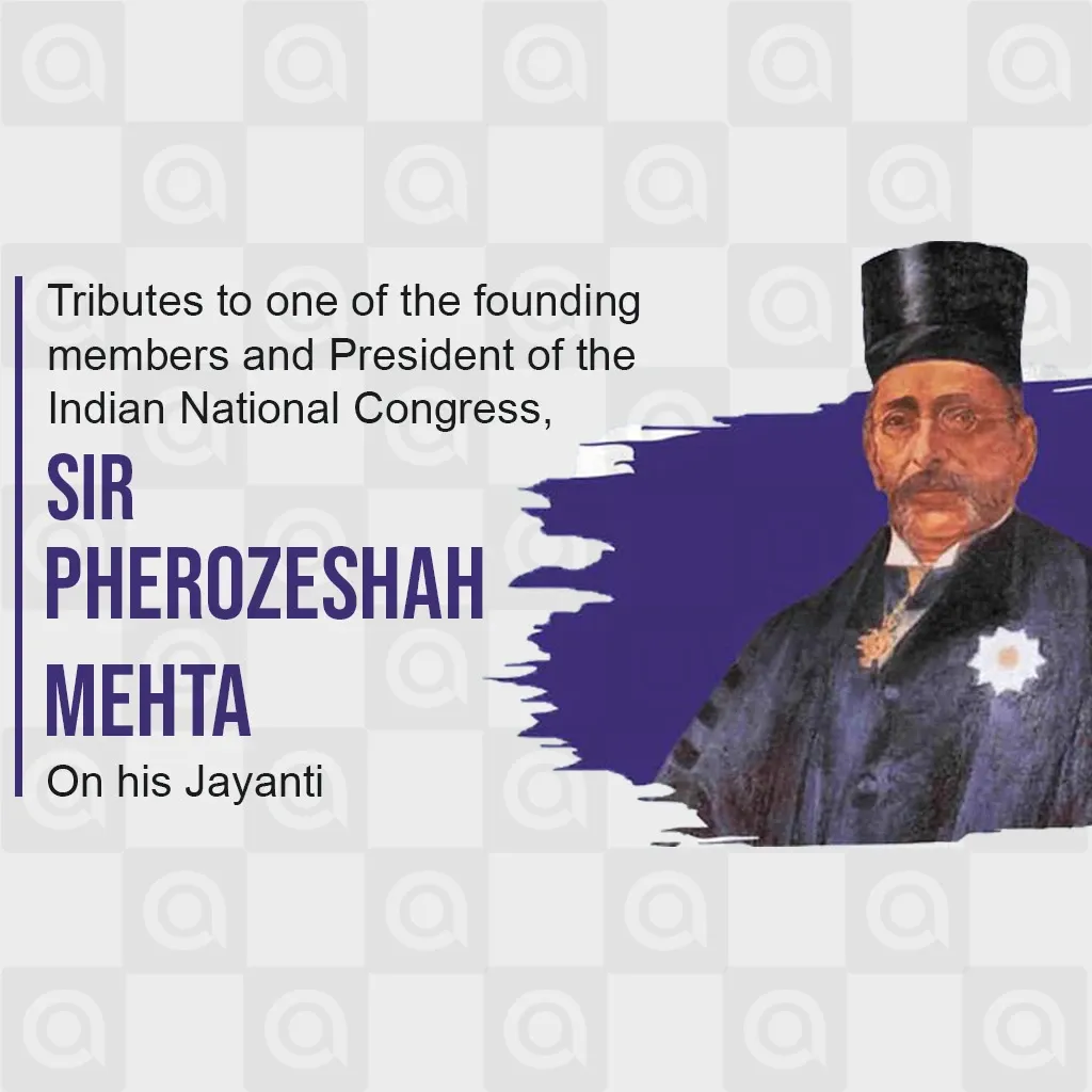 Sir Pherozeshah Mehta's birth anniversary Poster Template