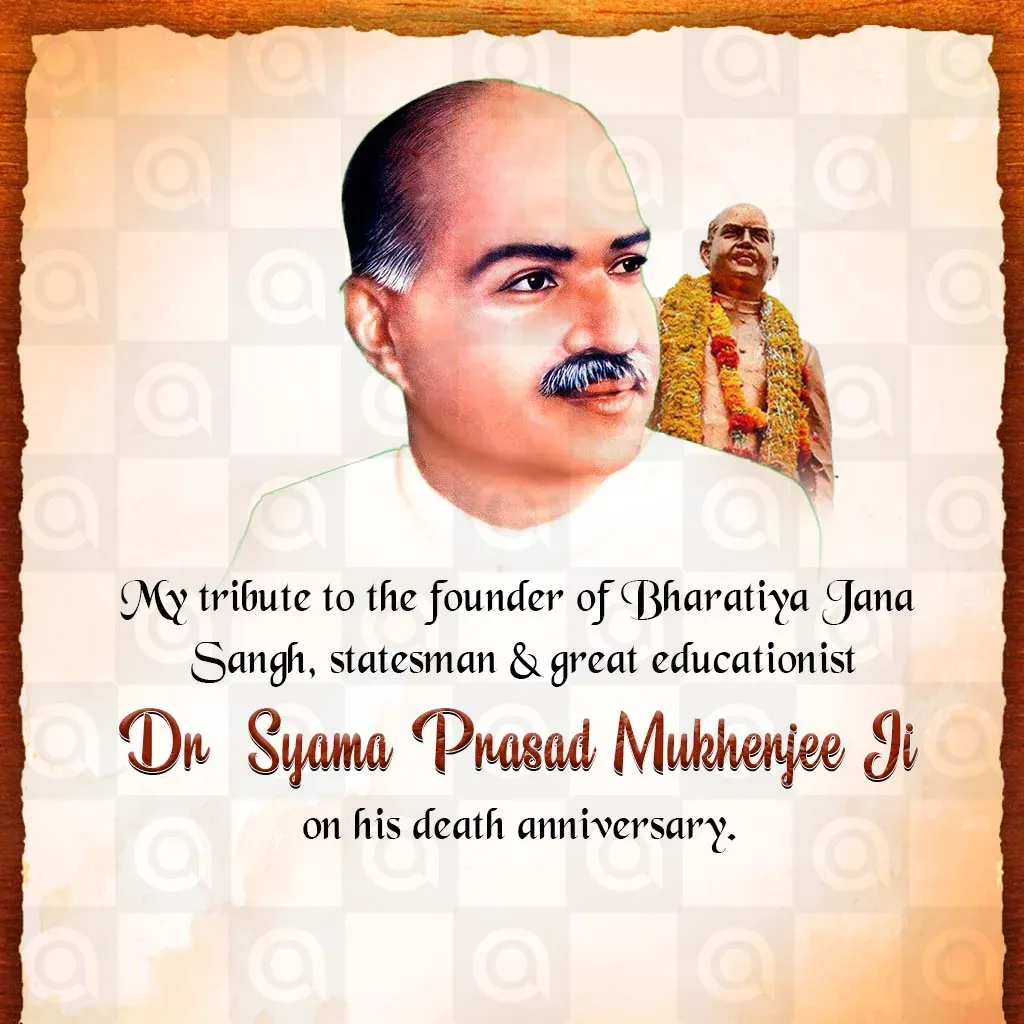 Syama Prasad Mukherjee Death Anniversary Poster Template